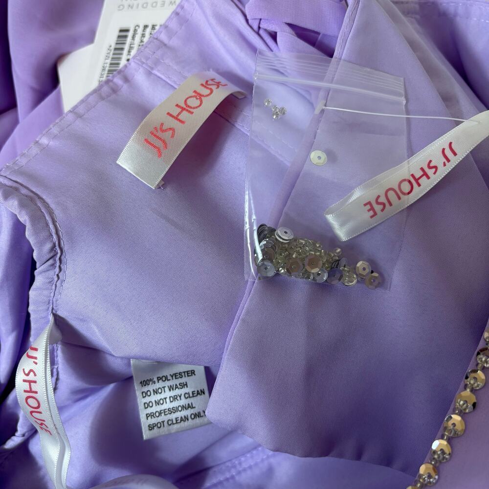 JJs A Line Princess Square Neck Mother of the Bride Dress sz 16 Lilac Beaded NWT - Picture 16 of 16